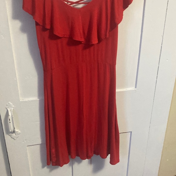 Pink Rose Red Ruffle Mini Dress - Picture 7 of 8